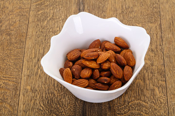 Almonds nuts heap