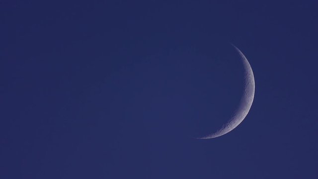 April moon over Germany HQ with craters