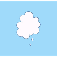 Cloud speech bubble. Clouds textbox for communication, comment and message template.