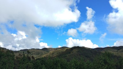 clouds over the mountains