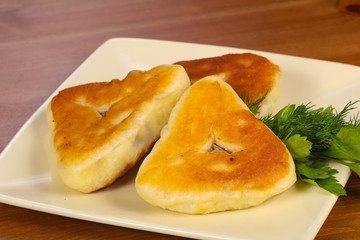 Homemade Pie with meat and onion