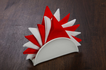 Fototapeta premium Paper napkins - red and white