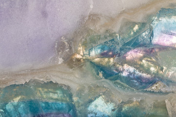 lilac and cyan fluorite close-up texture
