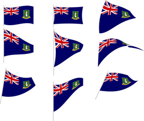 Vector Illustration of Set with British Virgin Islands Flag