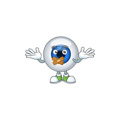 Human eye ball mascot cartoon design with quiet finger gesture