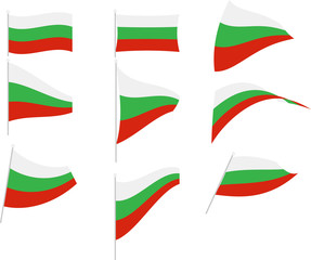 Vector Illustration of Set with Bulgaria Flag