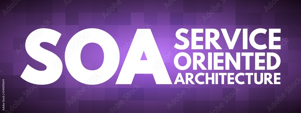 Poster soa - service oriented architecture acronym, technology concept background