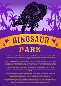 Poster Dinosaur World with the image of a Spinosaurus. The prehistoric world. Jurassic period