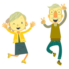 dancing senior couple