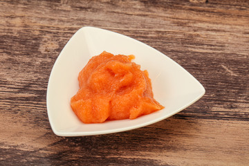 Cod fish roe in the bowl