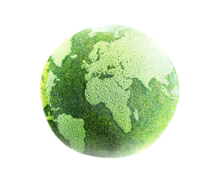 grass planet Earth 3D illustration