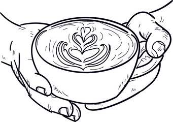 Hand Holding a Cup of Latte