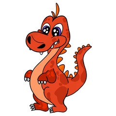 Little cute dinosaur for kids. Vector illustration on a white background.