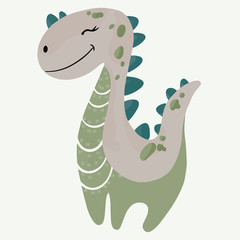 Little cute dinosaur for kids. Vector illustration on a white background.