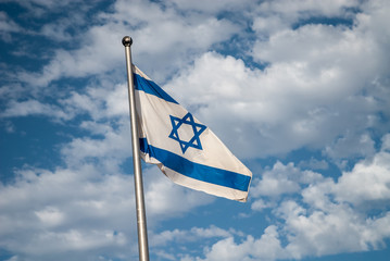 Israel flag over Masada fortress