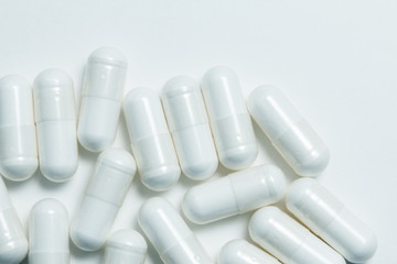 medical capsules on a light background