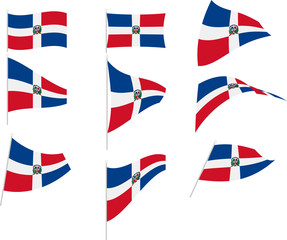 Vector Illustration of Set with Dominican Republic Flag