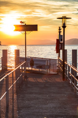 Geneva lake sunset in Switzerland