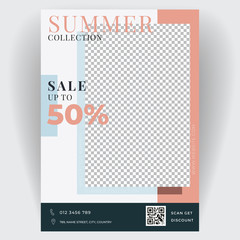 Fashion Sale business flyer brochure creative design. Template cover modern layout, annual report, poster, magazine, pamphlet. For the advertising business company concept. Layout template in A4 size.