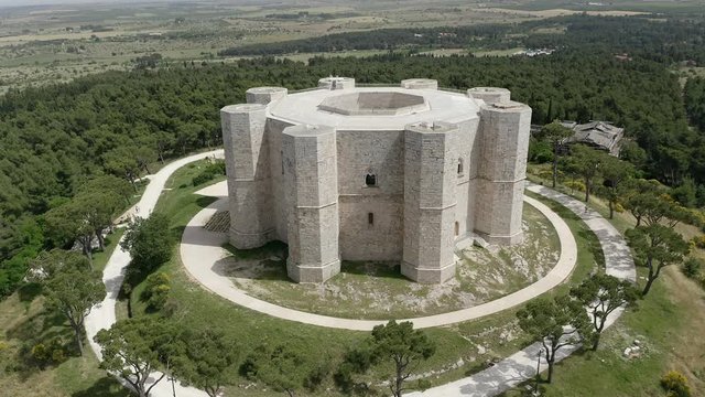 Aerial shot of Castel del Monte, Italy