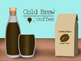 Illustration design in concept Cold Brew Coffee.