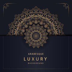 Luxury mandala background with golden arabesque pattern Arabic Islamic east Style Premium Vector
