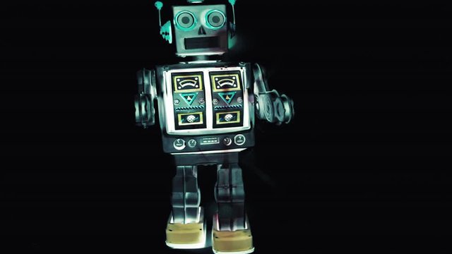 the retro robot is attacking you 