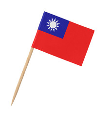 Small paper flag of Taiwan on wooden stick