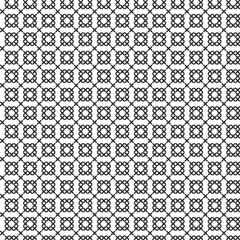 Imitation of cross stitch. Seamless geometric decorative pattern. Black and white background for cover, textile, paper.