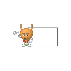 An image of bladder with board mascot design style