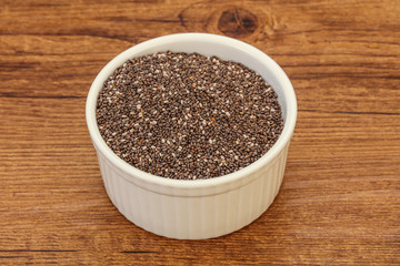Seasoning chia seeds in the bowl