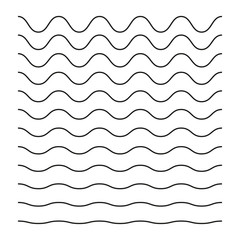 A set of wavy horizontal lines. Simple vector linear illustration