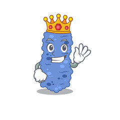 A Wise King of burkholderia bacteria mascot design style