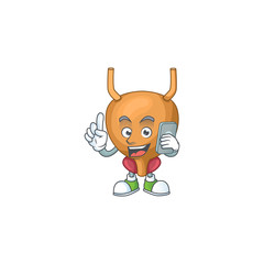 Cartoon design concept of bladder talking on phone