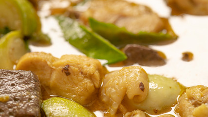 Queen of food  a Thai Spicy Green Curry with Chicken in the kitchen, Till and down ii