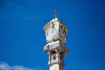 Mechanical barometer in Donostia San Sebastian, Spain. Column with old tool for weather forecasting