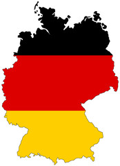 Fototapeta premium Map of Germany with flag