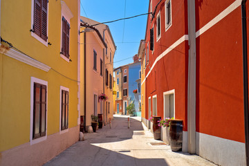 Fototapeta na wymiar Idyllic colorful mediterranean street of Novigrad Istarski
