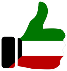 Thumbs up sign with flag of Kuwait