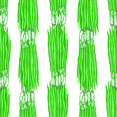 Vector green onion seamless pattern. Farm products, proper nutrition, vegetarianism, fresh vegetables seamless pattern design for printing on textile, paper, packaging, wallpaper.