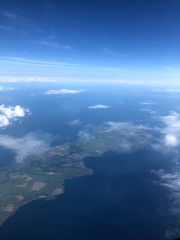 Fototapeta na wymiar View of Ireland from Airplane