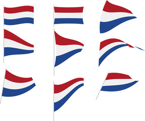 Vector Illustration of Set with Netherlands Flag