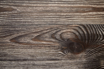 Wooden brown background, natural texture. Empty painted boards, top view