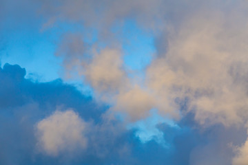 blue sky background with with and grey clouds during day and sunset 