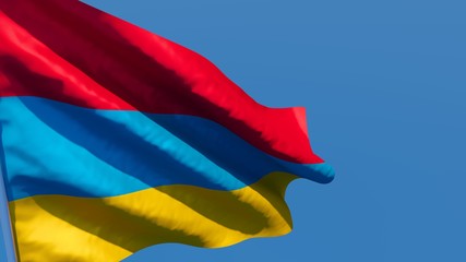 3D rendering of the national flag of Armenia waving in the wind