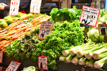 Fresh Vegetables Offering at Seattle Pike Place Market, Washington
