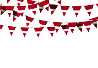 Fototapeta premium Latvia flag festive bunting against a plain background. 3D Rendering