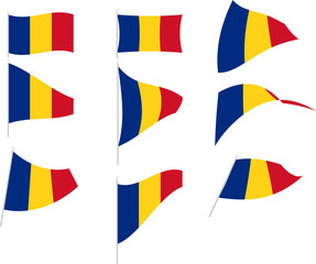 Vector Illustration of Set with Romania Flag