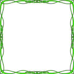 Square celtic green wicker frame.