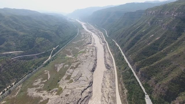 Hukou Waterfall, The Yellow River, China (aerial Photography)